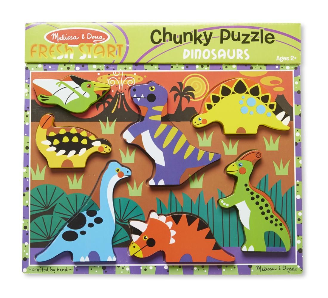 M&D Könnyen megfogható puzzle fából Dinoszauruszok