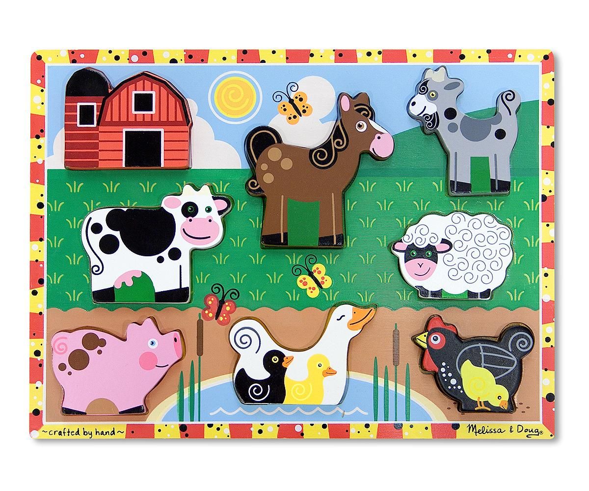 M&D Könnyen megfogható puzzle fából Farm