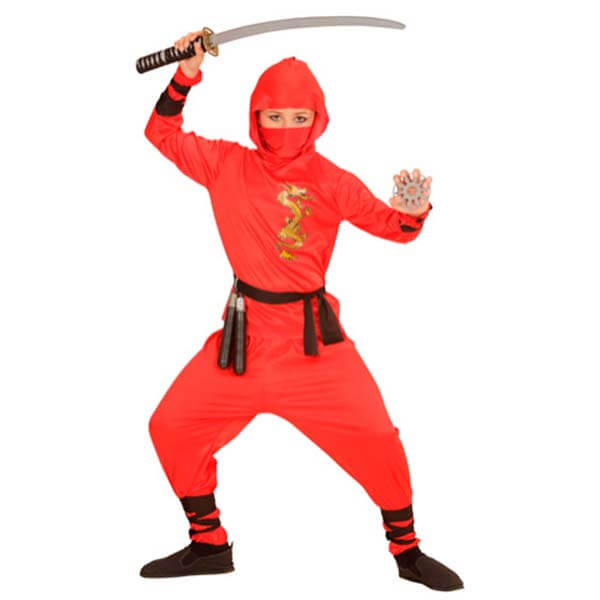 Piros ninja jelmez 2-3 évesekre (104 cm)