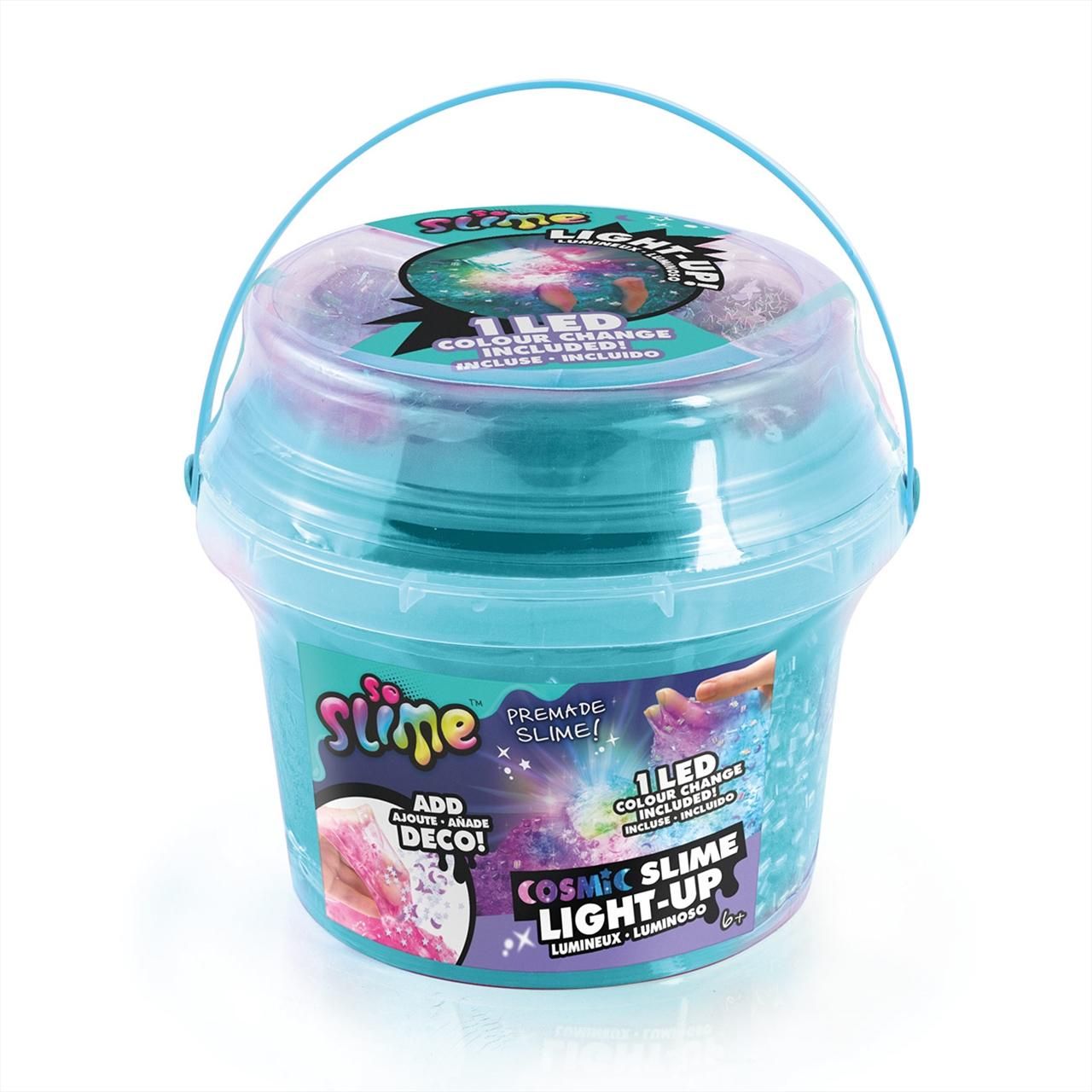 So Slime LED-del világító kozmikus slime vödörben Kék