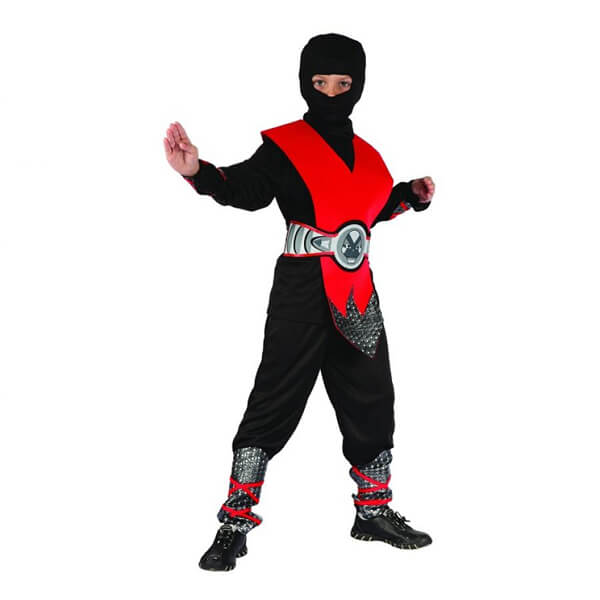 Vörös ninja jelmez 7-8 éveseknek (120-130 cm)