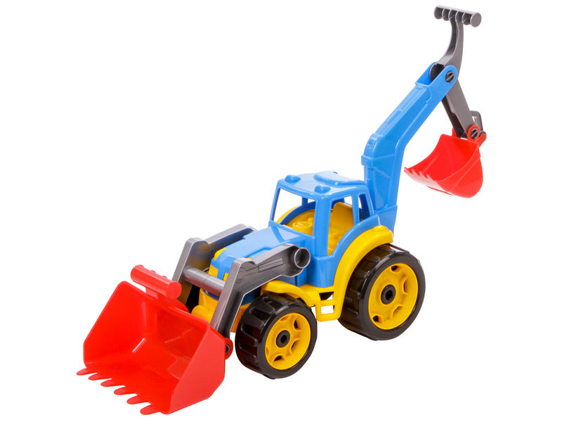 Műanyag traktor markolókkal
