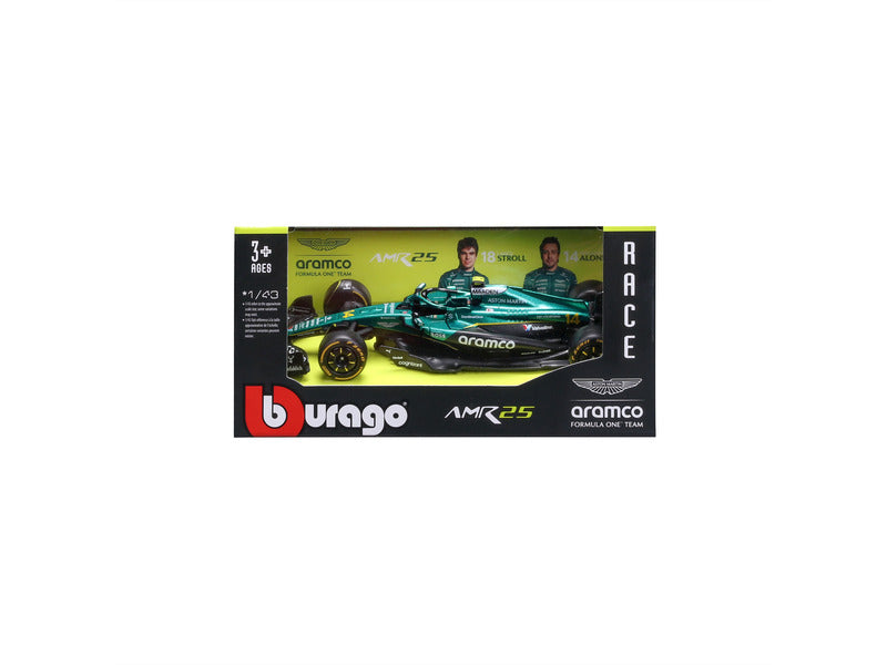Bburago 1 /43 F1 versenyautó - Aston Martin AMR25 Alonso