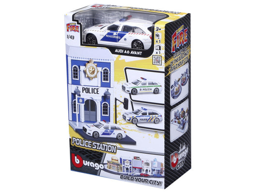 Bburago city 1 /43 - Audi A6 rendőrautó és rendőrörs