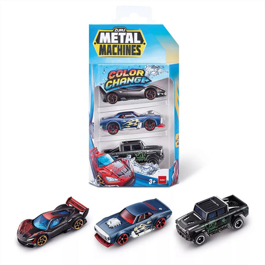 Metal Machines színváltós fém kisautó csomag, 3 db-os