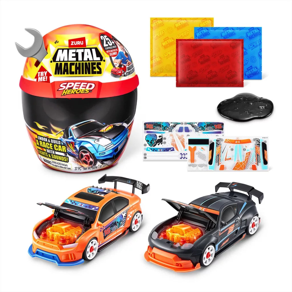 Metal Machines Speed Heroes meglepetés játékszett bukósisakban