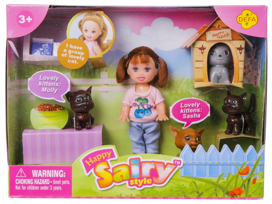 Sairy baba cicákkal - 11 cm
