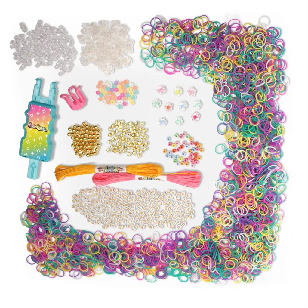 Rainbow Loom Auto Loom Loomi-Pals gumikarkötő készítő szett gyöngyökkel