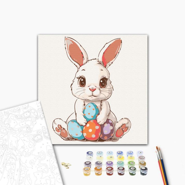 Számfestő készlet 40 x 40 cm Húsvéti nyuszi