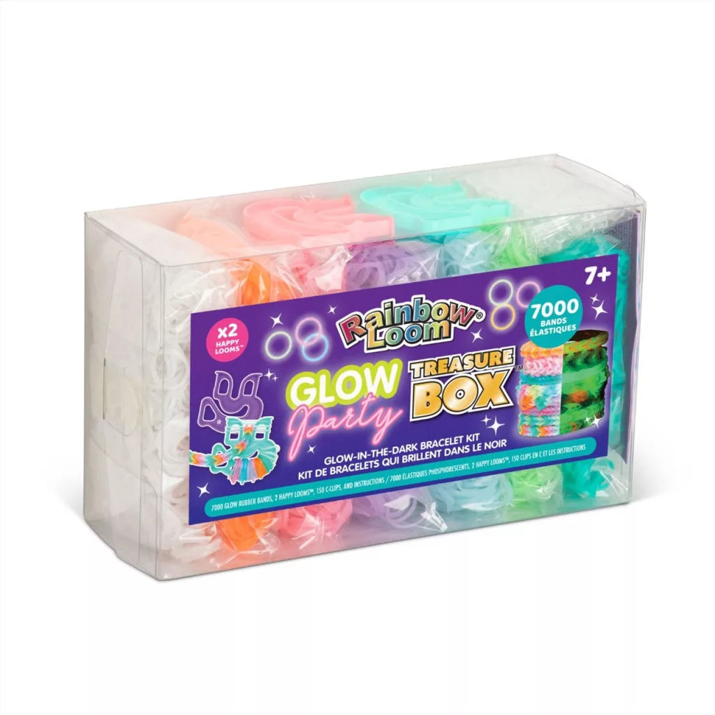 Rainbow Loom Sötétben világító gumikarkötő készítő szett, Ragyogó kincsesdoboz