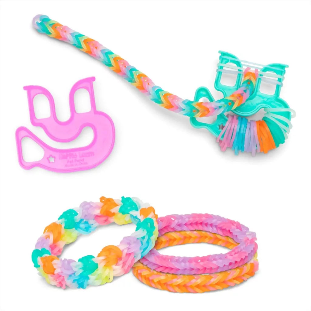Rainbow Loom Sötétben világító gumikarkötő készítő szett, Ragyogó kincsesdoboz