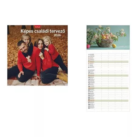 Képes családi fali tervezőnaptár 2026