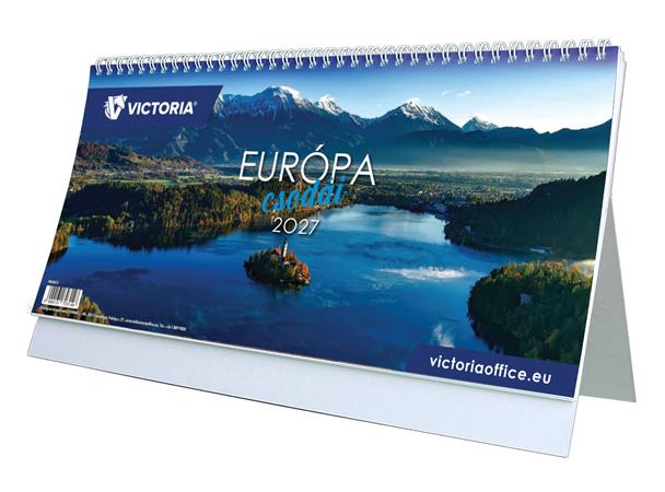 Naptár, asztali, álló, VICTORIA OFFICE "Európa Csodái" (2027 évi)