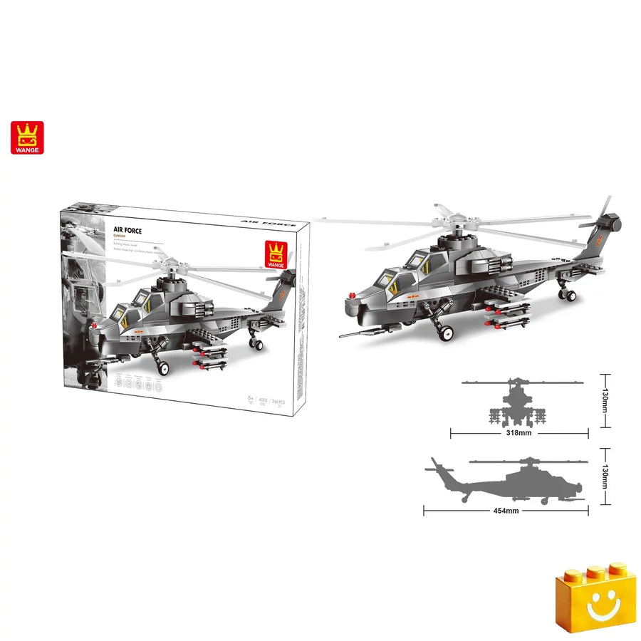 WANGE Katonai helikopter építőjáték