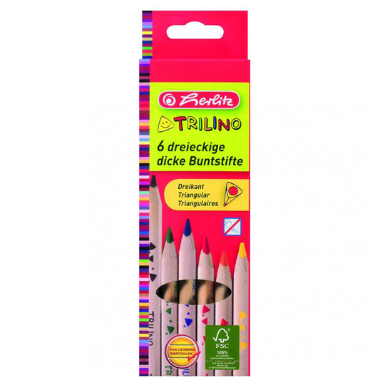 Herlitz Trilino háromszögletű színesceruza - vastag - 6 darabos