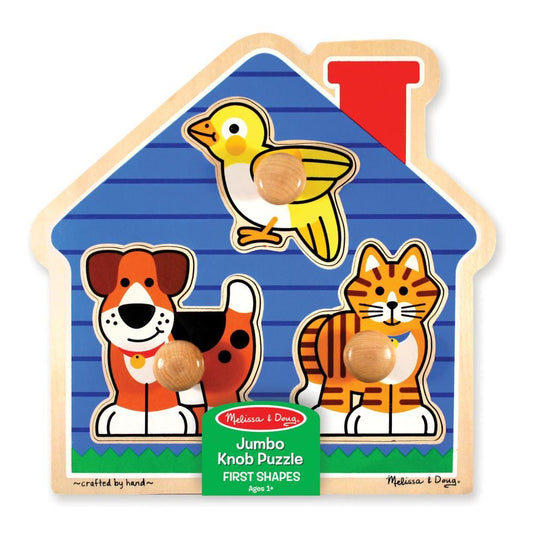 M&D Fa készségfejlesztő játék Puzzle fogantyúval Kis kedvencek