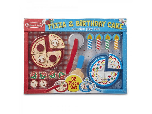 M&D Pizza és születésnapi torta fa játék