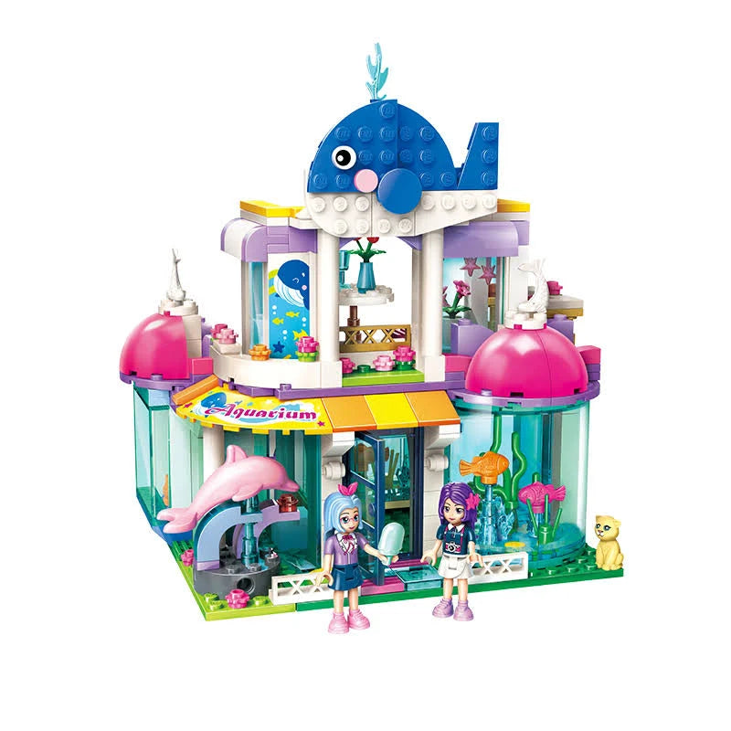 QMAN Kék bálna aquarium építőjáték