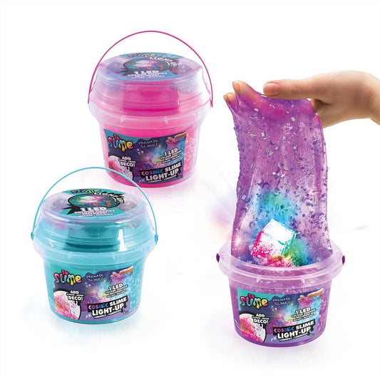 So Slime LED-del világító kozmikus slime vödörben Kék
